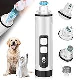 Javtoku Dog Nail Grinder Electric Powerful 3 Speeds Dog Nail Clippers with Lights Quiet Cat Nail Clipper Painless Care Trimmers Tools for Small Medium Large Dogs and Cats (Black)