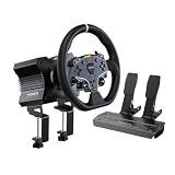 MOZA R5 All-in-One PC Gaming Racing Simulator 3PCS Bundle: 5.5Nm Direct Drive Wheel Base, 11-inch Racing Wheel, Anti-Slip Pedals and a Desk Clamp, Cloud-based App Control Aviation-Grade Aluminum Build