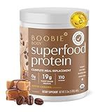 Boobie Body Superfood Protein Pregnancy and Postpartum Meal Replacement Shake, Coffee Caramel Flavor | 19g Protein | Safe for Lactation & Motherhood | Organic, Vegan, Zero Sugar, 1 Tub (20 Servings)