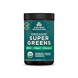 Ancient Nutrition Super Greens Powder, Organic Superfood Powder with Probiotics Made with Spirulina, Chlorella, Matcha, and Digestive Enzymes, 25 Servings, 7.05oz