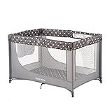 Pamo Babe Portable Crib Baby Playpen with Mattress and Carry Bag Grey