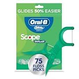 Oral-B Glide Mint Dental Floss Picks with Long Lasting Scope Flavor, 75 Picks