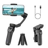 COMITOK L7C Pro, Gimbal stabilizer for iPhone, Phone Stabilizer for Video Recording with Face/Object Tracking, 3-Axis Gimbal for Android & iPhone 15 Pro Max, Foldable Phone Gimbal Vlog Recording