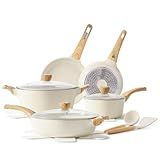 SENSARTE Ceramic Cookware Sets, Pots and Pans Set Non stick, 14-Piece Induction Cookware, Non toxic Healthy Non Stick Kitchen Cooking Set, with Frying Pans Set, PFAS PTFE PFOA PFOS Free
