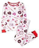 The Children's Place,Girls,Long Sleeve Top and Pants Snug Fit 100% Cotton 2 Piece Pajama Sets,Vday Candy,6