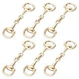 DSCMLIS 6 PCS Medium Horse Bit Buckle, D Ring Gold Snaffle Bit Buckles