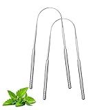 Yiwafu 2 Pack Tongue Scraper,Stainless Steel Tongue Cleaners,Tongue Scraper for Adults, Reduce Bad Breath and Fresh Breath(Silver)