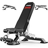 Birdfeel Commercial Adjustable Weight Bench, 1800LBS Heavy Duty Workout Bench for Home Gym Strength Training, Removable Leg Holder for Flat/Incline/Decline Sit Up & Full Body Workout, Matte Black
