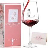 Mothers Day Gift for Mom, Grandma & Wife, Initial Letter L Wine Glass Gift for Women, Elegant Monogram Wine Glass with Gift Box, Unique Birthday Gift for Her, Sister, Best Friend, A-Z Letters