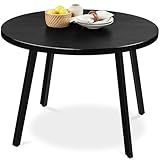 Best Choice Products Round Mid-Century Modern 35.5in Dining Table, Space-Saving Dinette for Home, Kitchen, Apartment w/Steel Legs - Black