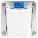 Vitafit Bathroom Scale for Body Weight Accuracy 0.1lb, 400lb,Clear Glass