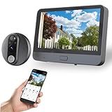 Cawhun Peephole Camera WiFi Doorbell with 4.3" LCD Smart Door Viewer – 1080P | 120° View, Night Vision, Motion Alerts & 2-Way Talk | Security Door Viewer for Homes/Apts via Smart Life App
