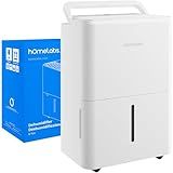 hOmeLabs 8 Pint Portable Wi-Fi Dehumidifier – Up to 1,000 Sq. Ft, Ultra Quiet & Compact for Home, Bedroom, Bathroom & Office – Smart Humidity Control with Drain Hose Included