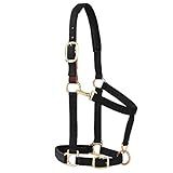 Weaver Leather Padded Breakaway Adjustable Chin & Throat Snap Halter, 1" Average Horse or Yearling Draft