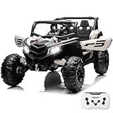 24V Ride On Car for Kids w/Remote Control, JOYRACER Battery Powered Off-Road UTV, 4x150W Motors,4 Shock Absorbers, 4.5 Mph Max Speed, Bluetooth, MP3, Lights, Electric Car for Big Kids