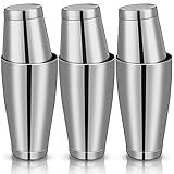Sabary 6 Pcs Cocktail Shakers Professional Bar Shaker Boston Set Stainless Steel Martini Drink Mixer Basic Tool Weighted Shake Metal Can Cocktail Shaker Set, 18 Oz, 28 oz (Silver)