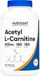 Nutricost Acetyl L-Carnitine (ALCAR) 500mg, 180 Capsules