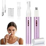 Mendaping 2026 Rechargeable Nose & Ear Hair Trimmer, Dual-Edge Blade Electric Clipper for Women Men, Facial & Eyebrow Hair Removal Tool, Powerful Motor, Painless, Easy to Clean (Multicolor)
