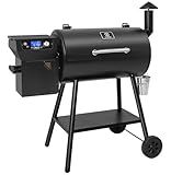 Z GRILLS ZPG 550B2 Wood Pellet Smoker, 8 in 1 BBQ Grill with Latest PID Technology LCD Controller, Auto Temperature Control, Meat Probe, 553 sq in Black