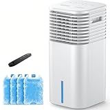 3-IN-1 Portable AC Unit with Remote, 24" Windowless Portable Air Conditioner, 15H Timer & 120°Oscillation, 2-Gal Tank, 3 Modes & 3 Speeds, Ultra-Quiet Ventless Swamp Cooler for Home Office, Snow White