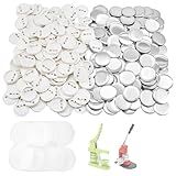 200pc Button Pin Set, 2.25 in. Custom Pin Back Buttons with Metal Shells, 58 mm Blank Metal Button Pins Badge DIY Craft Supplies with Back Pins, Buttons Art Supplies