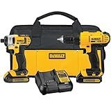 DEWALT 20V MAX Cordless Drill and Impact Driver, Power Tool Combo Kit with 2 Batteries and Charger (DCK240C2)
