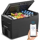 Feelfunn 12V Refrigerator - 27QT(25L) Portable Freezer, Electric Cooler for Car, Truck, RV, Van, Camping & Road Trip, Fast Cooling Fridge with 12/24V DC & 110-240V AC for Vehicle & Home Use,-4℉~68℉