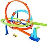 Hot Wheels Toy Car Track Set, Action Loop Cyclone Challenge, 18-in Tall, 2 Ways to Play & Easy Storage, with 1:64 Scale Vehicle