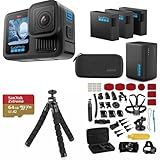 GoPro HERO13 Black Action Camera with 3 Enduro Batteries, Dual Charger, 64GB SD, 5.3K HDR Video, 27MP Photos, HyperSmooth Stabilization, Waterproof Design, 47-Piece Accessory Kit, 1-Year Warranty