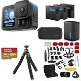 GoPro HERO13 Black Action Camera with 3 Enduro Batteries, Dual Charger, 64GB SD, 5.3K HDR Video, 27MP Photos, HyperSmooth Stabilization, Waterproof Design, 47-Piece Accessory Kit, 1-Year Warranty