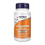 NOW Foods Supplements, L-Carnitine 500mg, Purest Form, Amino Acid, Fitness Support*, 60 Veg Capsules