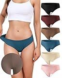 LEVAO Camel Concealer Toe Thongs for Women Seamless G-String No Panty Line Underwear Workout Panties 6 Pack S-XL