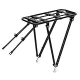 Bike Rear Rack Aluminum: Fits Most 26-29" No Disc Brake & Some Disc Brake Bikes (See The Image Gallery to Check Compatibility), 60lbs Capacity Bike Cargo Rack, Assembly