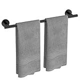 USHOWER Matte Black Towel Bar, 24-Inch Towel Rack for Bathroom Wall Mounted, Thicken SUS304 Stainless Steel Towel Rod Modern Home Decor (Total Length 26-Inch)