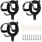 Dunzy 3 Counts Horse Bridle Rack Bracket Bridle Hooks Tack Storage Halter Hanger Metal Holder with Tubes and Screw for Horse Barn Supplies(Black)