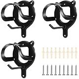 Dunzy 3 Counts Horse Bridle Rack Bracket Bridle Hooks Tack Storage Halter Hanger Metal Holder with Tubes and Screw for Horse Barn Supplies(Black)