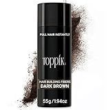Toppik Hair Building Fibers, Dark Brown, 55g Fill In Fine or Thinning Hair, Instantly Thicker, Fuller Looking, 9 Shades for Men & Women, Keratin Protein Formula