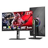 CUNPU 27 Inch 1440P QHD 240Hz Gaming Monitor, Fast IPS, 1ms 2K Gamer Monitor with HDR, 128% sRGB, FreeSync & G-Sync, Height/Pivot/Tilt/Swivel Vertical Monitor, Built-in Dual Speaker, HDMI/DP