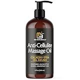 Firming Body Massage Oil with Collagen & Stem Cell – Helps Smooth The Appearance of Cellulite & Improve Skin Texture – Refreshing Aromatherapy Body Oil for Legs & Full Body – 8 Fl Oz by M3 Naturals