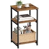 VASAGLE Side Table, Small End Table, Tall Nightstand, Steel Frame
