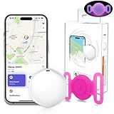 GPS Tracker for Dogs, Mini GPS Cat Tracker, Dog Tracking tag with Holder, No Monthly Fee,Work with Apple Find My(iOS Only),Dog Tracking Device,Anti-Lost,Finder Tag for Vehicles/Pets/Kids/Items (YPink)