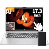 HP 17.3" Touchscreen Business Laptop, AMD Ryzen 5 Processor (Beats Intel i7-1355U), 16GB DDR5 RAM, 1TB Storage(512GB SSD & 500GB External), USB-C, Wi-Fi 6, Windows 11 Pro + Copilot, Earphone Jack