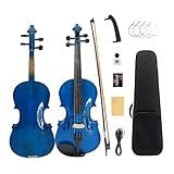 Yinfente Acoustic Violin Electric Violin 4/4 Full Size Violin 4 String Maple Spruce For Student,Violin For Beginners violin Case,Brazilwood Bow,Cable,Cleaning Cloth,Rosin,Bridge