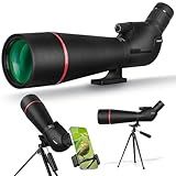 Logisaf 25–75x80 HD Spotting Scope for Bird Watching & Target Shooting, BAK4 Prism Angled Spotter Scope with Tripod & iPhone Adapter, Waterproof Fogproof Birding Scope for Hunting & Wildlife Viewing