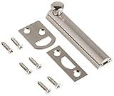 Hickory Hardware Security Slide Latch Door Lock Bolt | 1 Pack | Heavy-Duty Hardware for Flush or Recessed Doors and Gates | 3 Inch | Satin Nickel