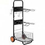 Rolling Horse Saddle Rack Cart Foldable Saddle Pad Rack Stand 3 Tier Heavy Duty with Removable Saddle Stands & Storage Basket, Horse Tack Organizer for Stable Storage, Moving, Transport Supplies