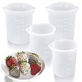 Palksky Silicone Cups for Melting Chocolate, 4PCS Silicone Measuring Cups with 250 & 350ml Capacity, Reusable Baking Supplies for DIY Chocolate Molds