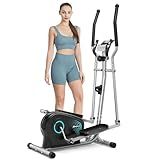 Dripex Elliptical Exercise Machine, Hyper-Quiet Magnetic Elliptical Machine for Home, 16-Level Resistance Elliptical Training Machines with 13.2LBS Flywheel, Pulse Sensor & LCD Monitor (Turquoise)