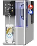 VonWater C5 Countertop Reverse Osmosis Water Filter, Hot and Cold RO System-3s Instant Hot, 6 Temp Settings 7-Stage RO Filtration Dispenser, NSF/ANSI372/42/58, Portable Pitcher, 3:1 Pure to Drain