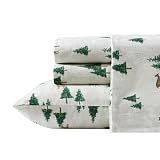 Eddie Bauer - Flannel Sheets King Size, Anti-Pilling & Wrinkle Resistant Cotton, Touchably Soft for All-Season Comfort - Bed Sheets with Matching Pillowcase & Fitted Sheet (Deer Hollow Green)